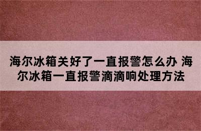 海尔冰箱关好了一直报警怎么办 海尔冰箱一直报警滴滴响处理方法